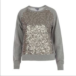 Vince Silver Sequin Sweatshirt